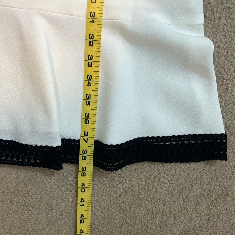 Nine West White Dress with Black Crochet Detail on Sleeves & Hem | Size 14 | NWT - Picture 10 of 16